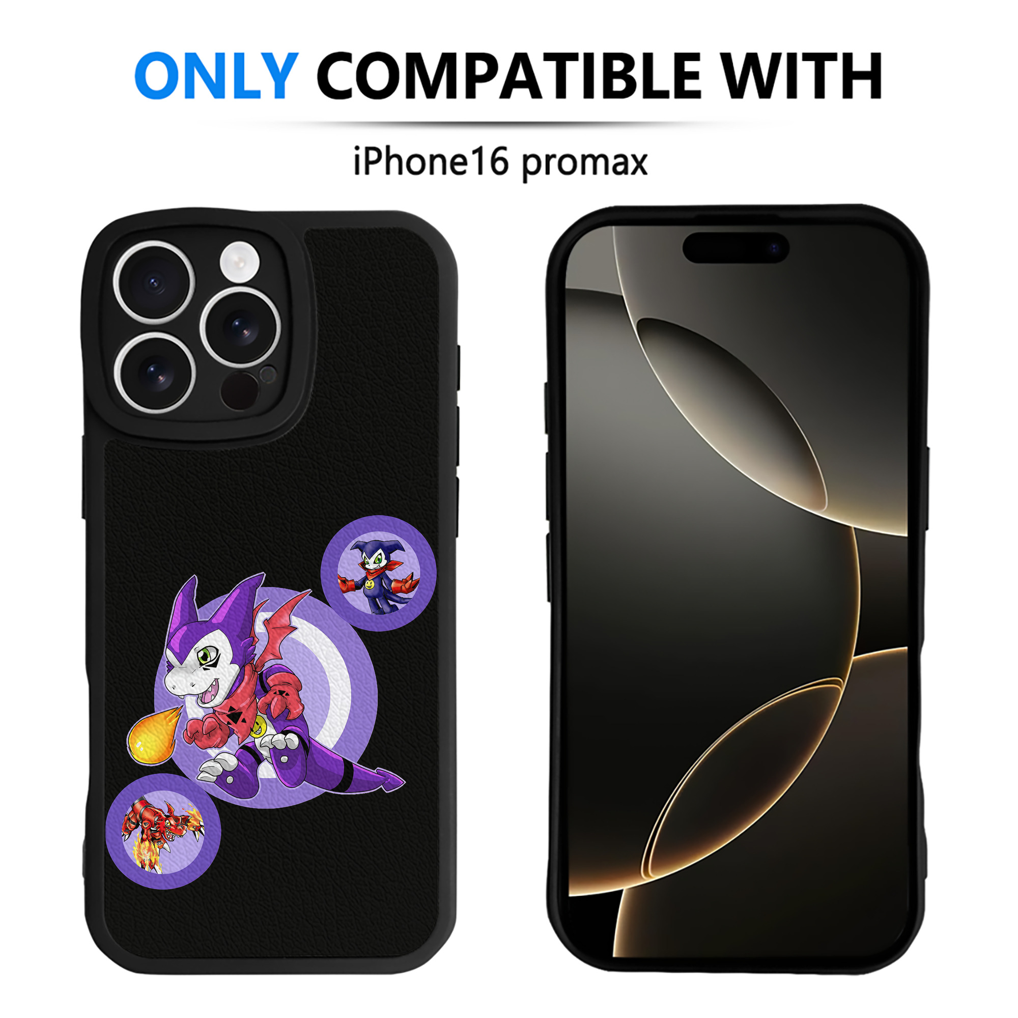 （画像用） Digimon デジタルモンスター/デジモン 【iPhone 16シリーズ対応】シリコンスマホケース（レザー調） 材質：シリコン